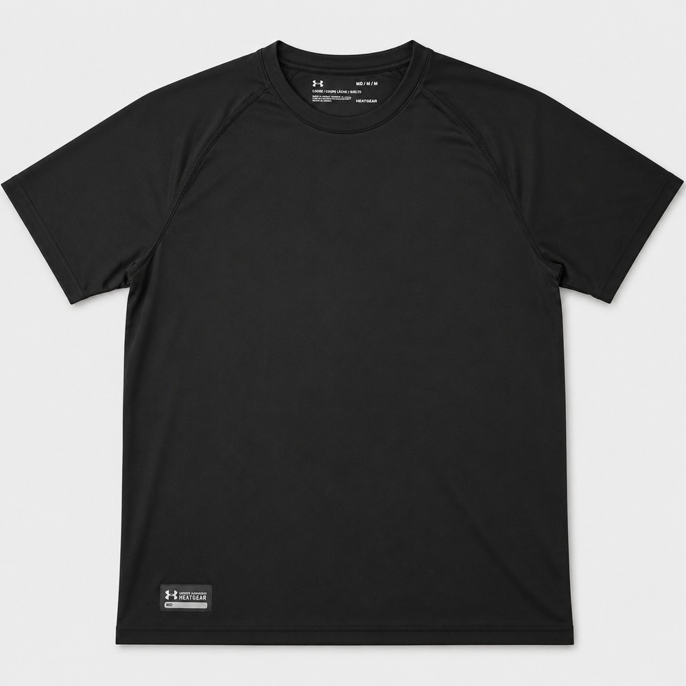 Under Armour HeatGear Shirt Mens Medium Black Loose Fit Short Sleeve Athletic